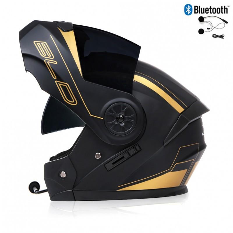 BLD Electric Bicycle Helmet Motorcycle Full Double Lens Exposed Universal Riding All Seasons