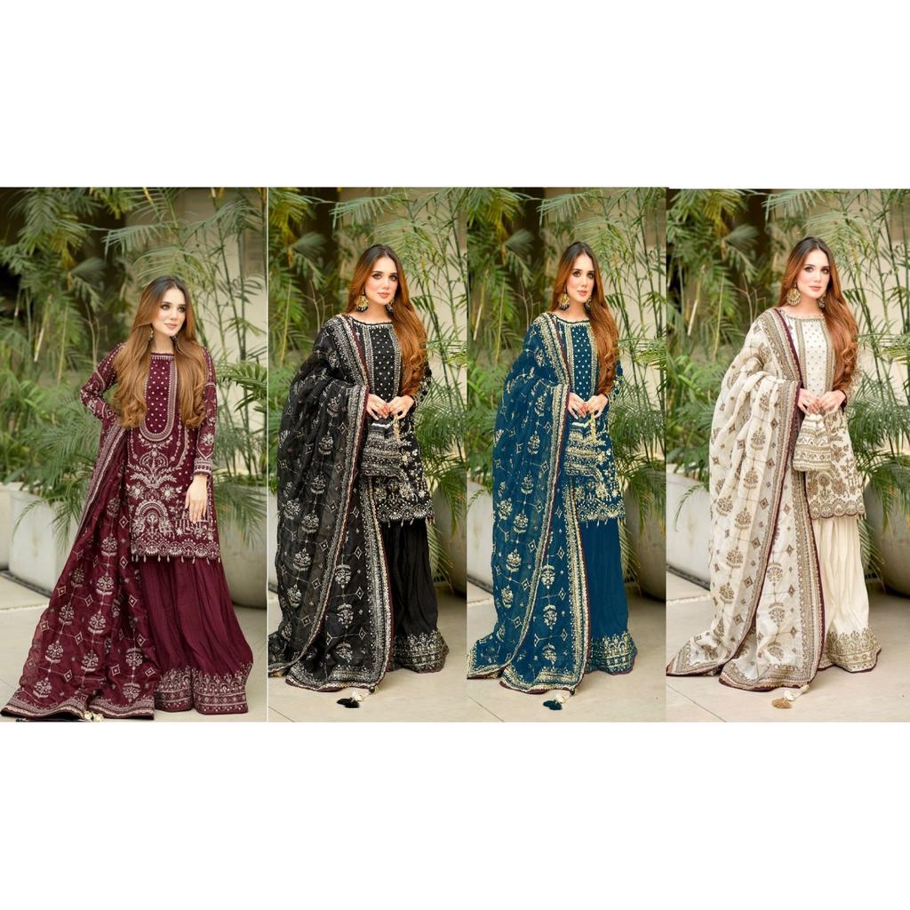 Bollywood Pakistani Ethnic Salwar Kameez Indian Wedding Wear Top Palazzo Suit