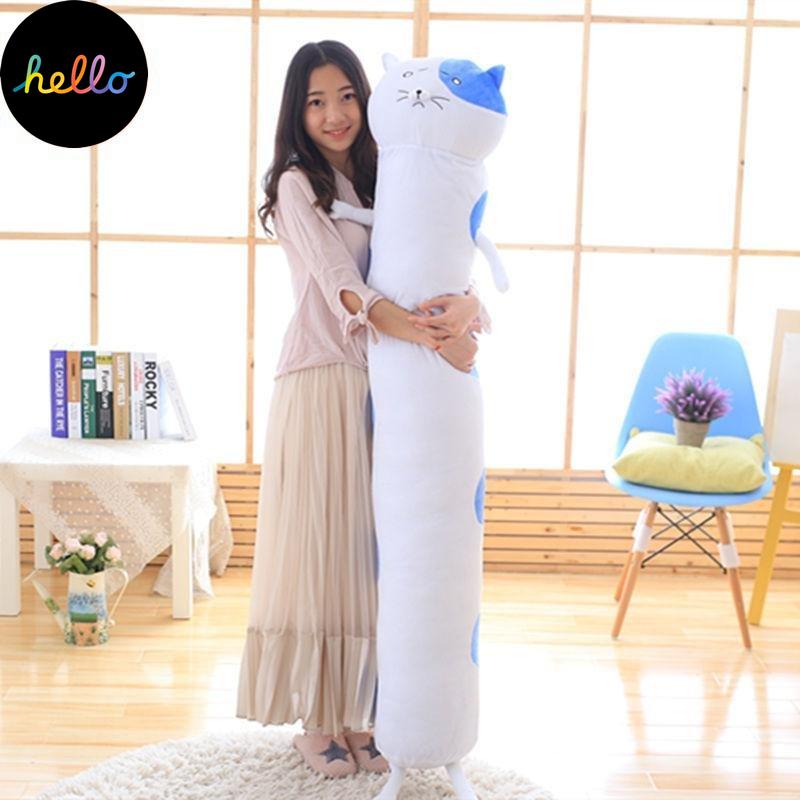 Long Strip Pute Sylindrisk Plysj Sovepute Avtagbar Vaskbar Seng Sovepute