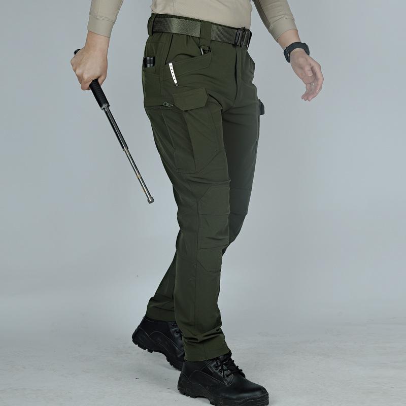 IX7 Men's Camouflage Tactical Pants - Elastic, Wear-Resistant, Soft Shell, Outdoor, Loose Fit for Spring & Autumn