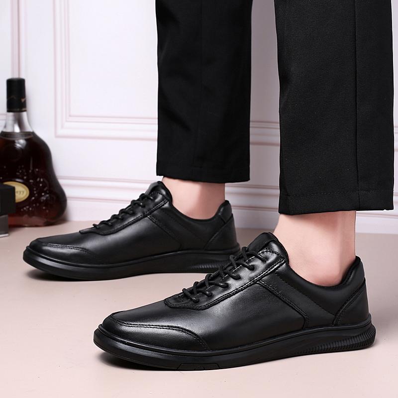 Fashion Spring Autumn Shoes Men High Quality Genuine Leather Casual Board Men Lace Up Thread Shoes Outdoor Sneakers Shoes Men