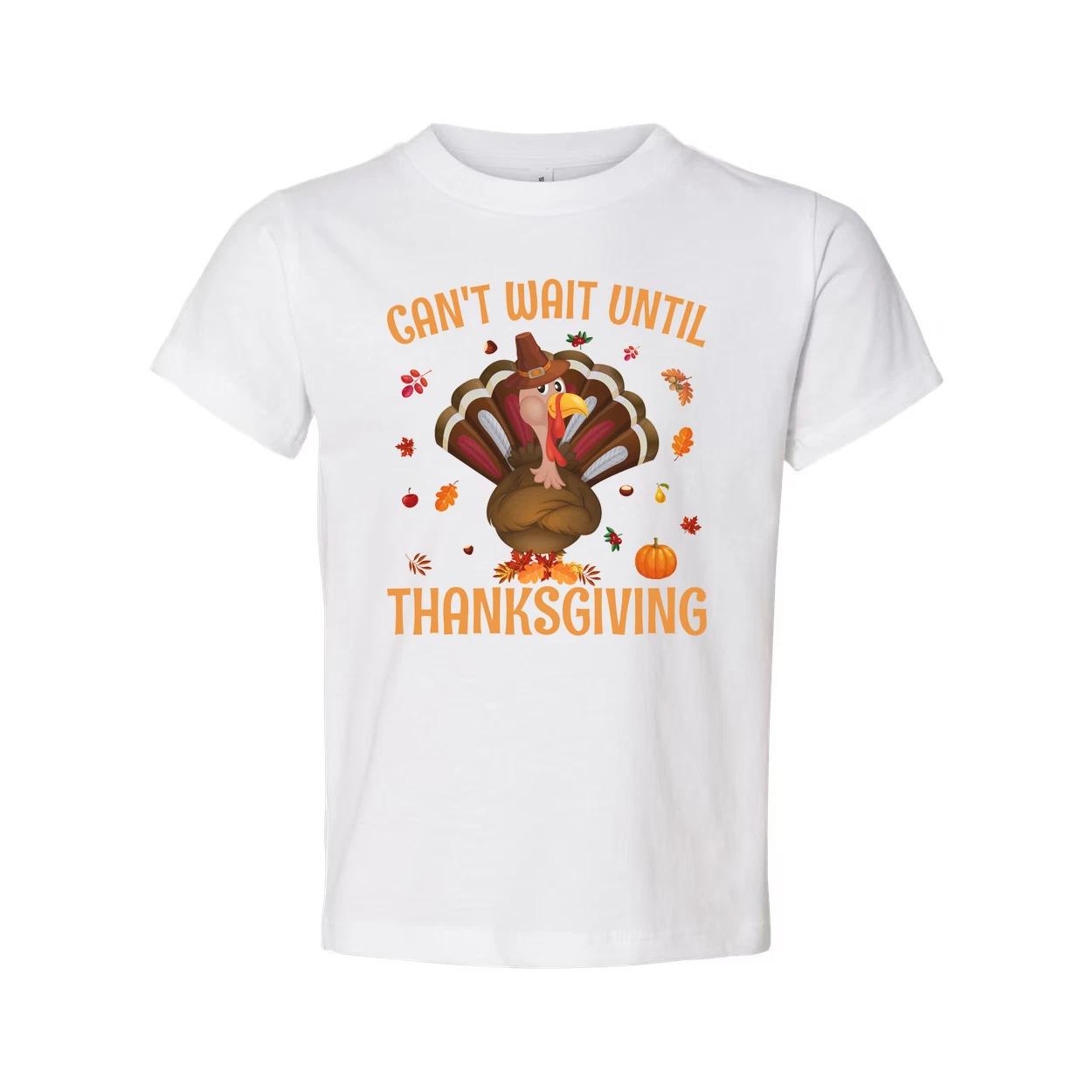

Unisex Thanksgiving T Shirt Cant Wait Until Thanksgiving Cartoon Turkey With Aut 4XL