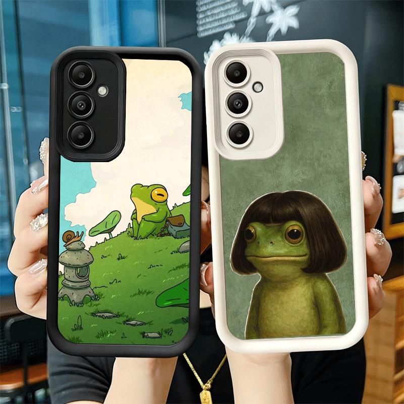 Phone Case for Samsung Galaxy A17 A16 A15 A14 A13 Cute Cartoon Frog A56 A36 A26 A55 A35 A25 A54 A34 A24 A53 A33 A23 A07 A06