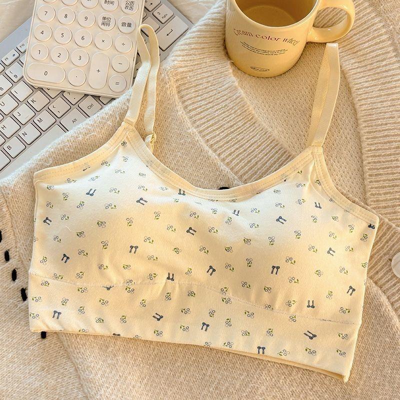 Cotton Sports Bra for Junior High & High School Girls - Seamless, Fixed Cup, Shockproof & Breathable