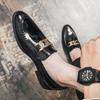 Fashion Autumn Oxford Business Men Leather Chain Designer Soft Casual Breathable Men's Loafers Flats Shoes Slip-on Driving Shoe