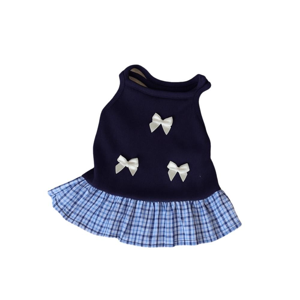 Korean Style Dog Princess Skirt Breathable Cat Bow Dress Comfort Pet Strap Dress  Pet Party