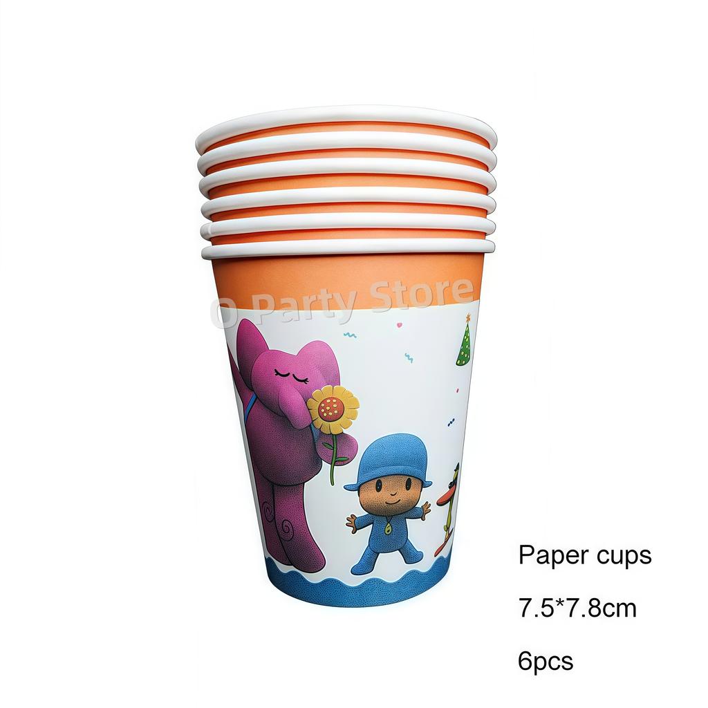 Pocoyo Geburtstag Dekorationen Einweg Geschirr Becher Teller Luftballon Banner Für Kinder Mitgebsel Babyparty Deko Party Zubehör Geschenk