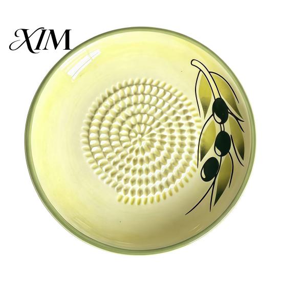 Ginger Grinder Tool Ceramic Garlic Grater Plate, Manual Masher for Kitchen, Non Slip Grinding Dish Quick Puree Maker Chili And Nuts, Kitchen