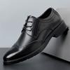 Leather shoes men's shoes leather high-end soft spring men's business dress suit leather shoes British style wedding shoes Brock shoes