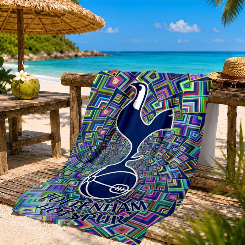 Toalla de Playa de Microfibra con Diseño del Escudo del Tottenham, Suave y Absorbente, Secado Rápido, Ideal para Viajes de Verano, Esencial para la Playa, Piscina