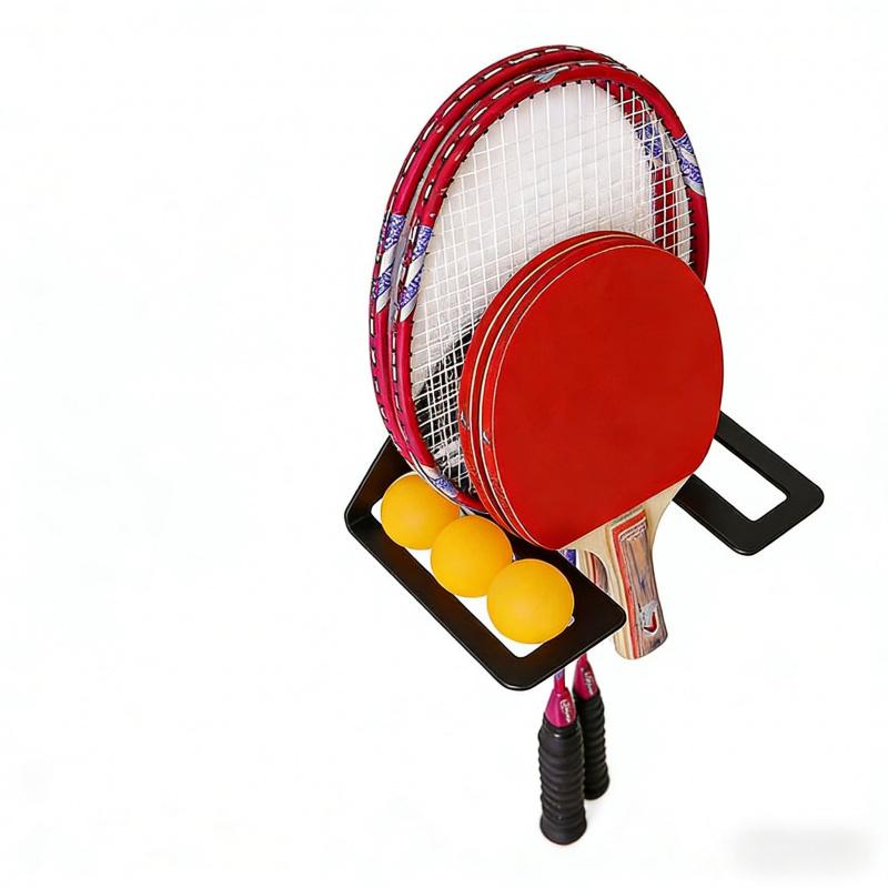 Table Tennis Storage Display Rack Multi-layer Adjustable Home Wall-mounted Floor-standing Dual-use Sports Supplies Accessories O