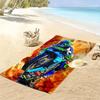 46 Motor Print Strandtuch, Großes Weiches Schnelltrocknendes Handtuch für Strand Camping Schwimmen