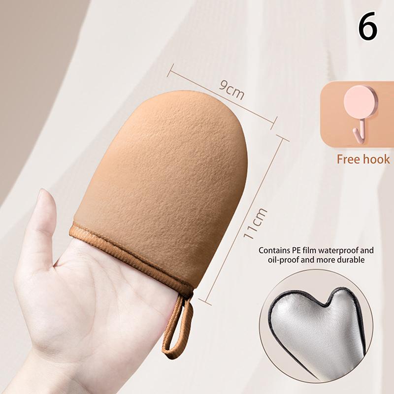 

Многоразовая перчатка для автозагара для тела, крем-лосьон, мусс, перчатка для очистки тела, двусторонняя, предотвращает липкость рук, аппликатор для автозагара as the picture