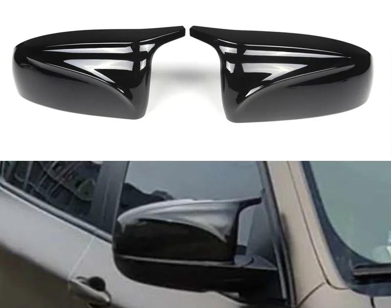 1 Pair M Style ABS Gloss Black Carbon Fiber/ABS Rearview Mirror Covers Caps For BMW X5 X6 E70 E71 2007-2013