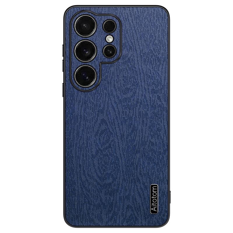 Slim Wood Grain Leather Case For Samsung Galaxy S26 Ultra S25 Edge S24 FE S23 S22 Plus A57 A37 A56 A36 A26 A16 A35 A25 A15 5G Shockproof Case Cover