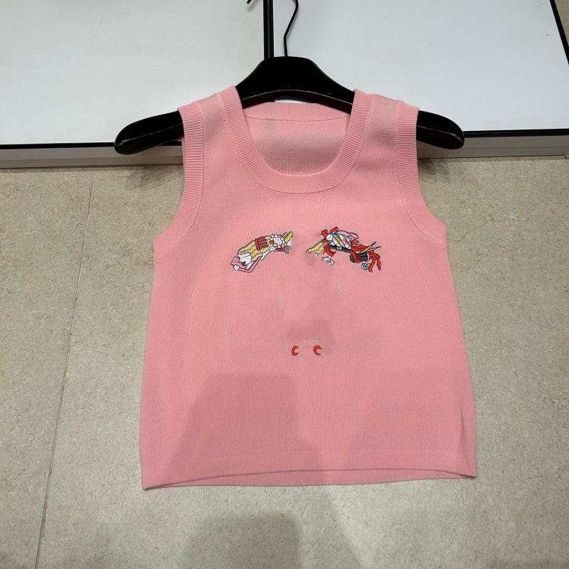 Xiang Family Colorful Embroidered Round Neck Knit Vest - Slimming & Versatile Summer Top (2026 Model)