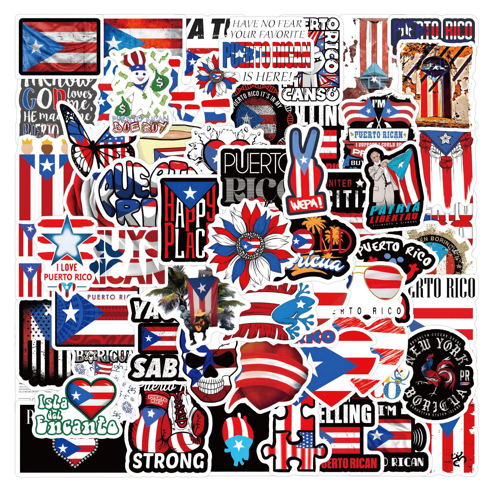 120-Piece Puerto Rico Graffiti Sticker Set for DIY Journals and Tablets