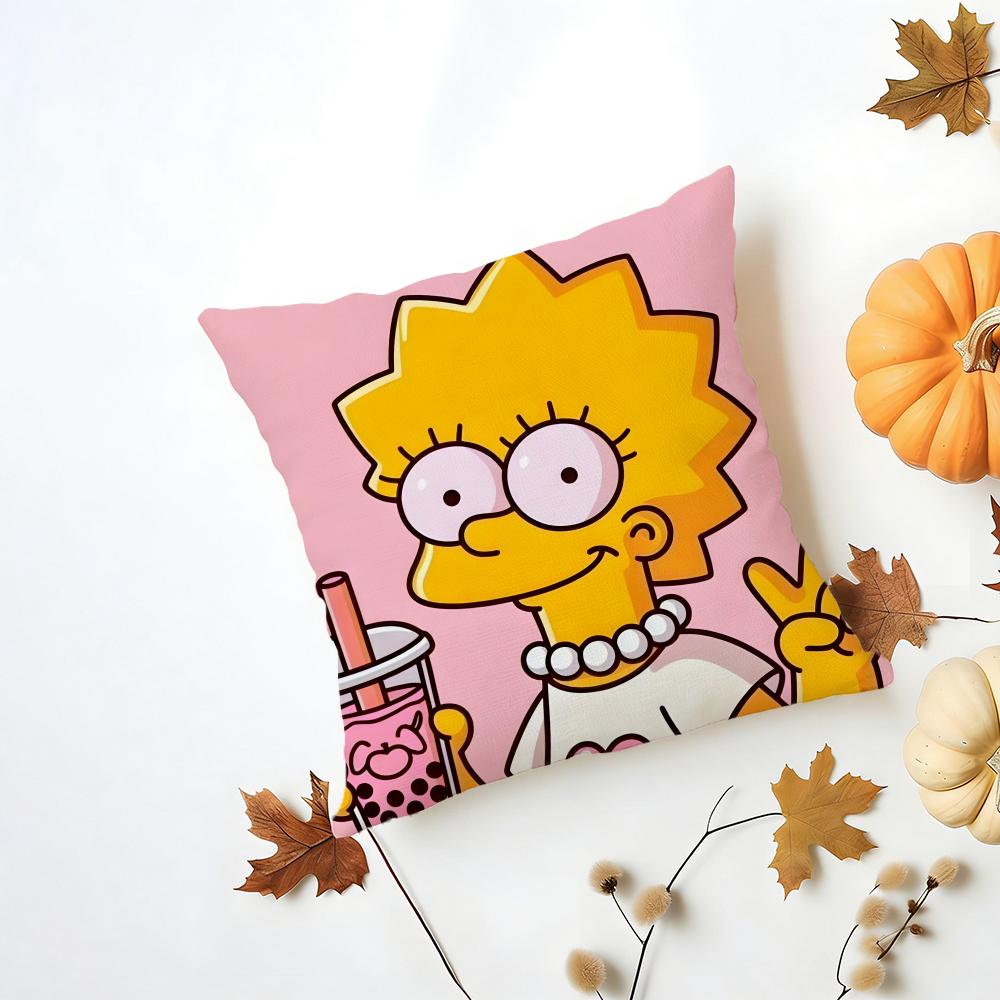 TThe Simpsons Cushion Cover Washable Linen Pillowcase Soft for Daily Sofa Bed Home Room Decor