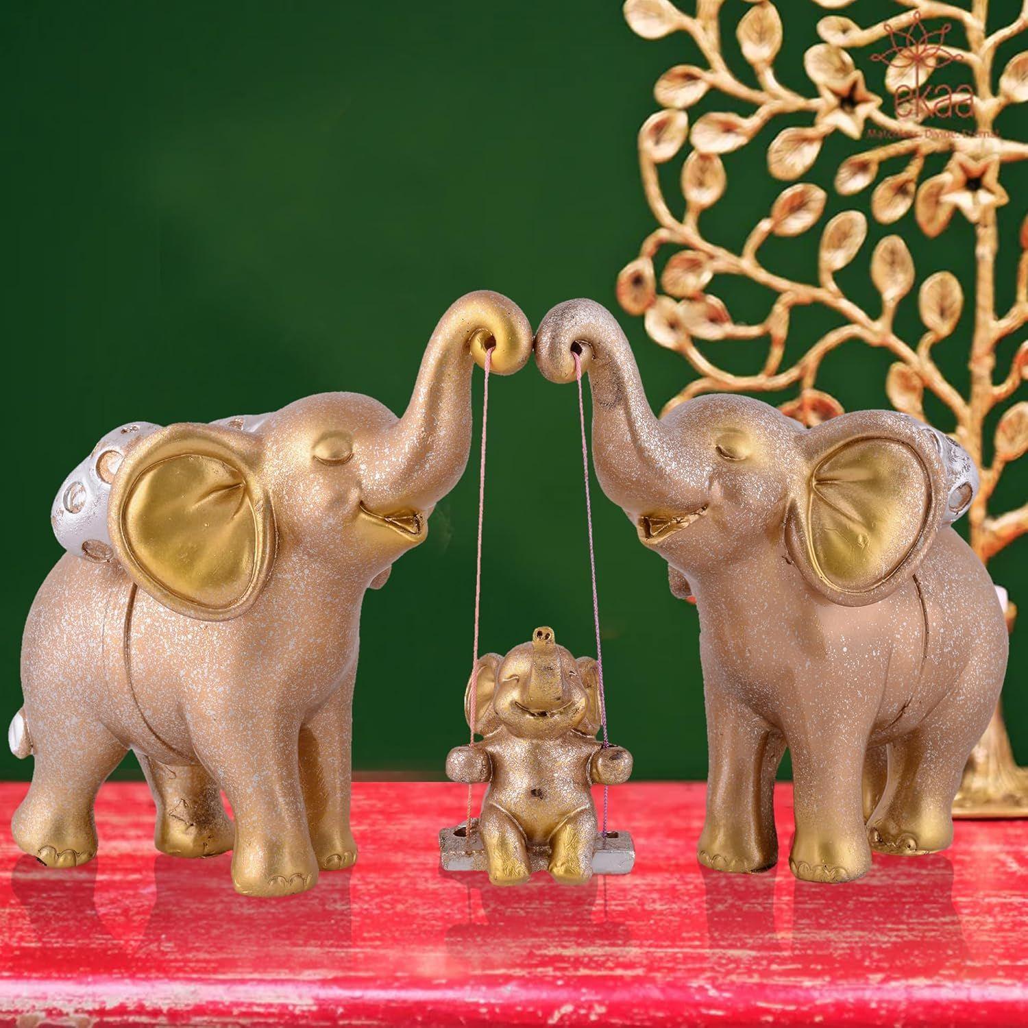 

Elephant showpiece for Home & Office décor (Golden)