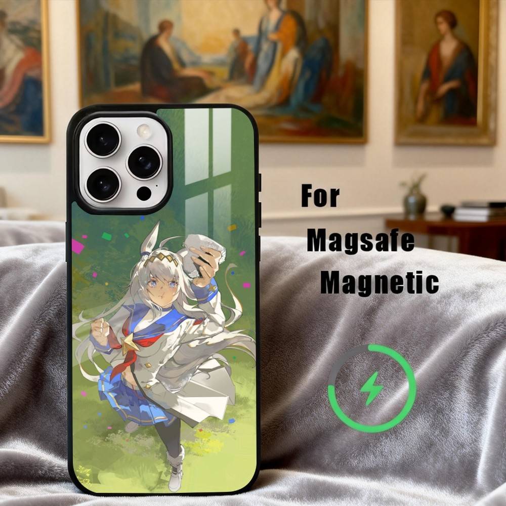 

Чехол для телефона U-Uma Musume Pretty Derby OguriCap Для iPhone 17, 16, 15, 14, 13, 12, 11 Plus, Pro Max Магнитный Для Magsafe Беспроводная Зарядка iPhone14PROMAX