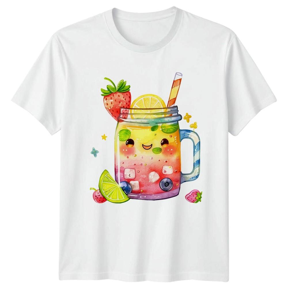 Cute Kawaii Fruit Drink TShirt Summer Refreshing Gift For Him And Her S