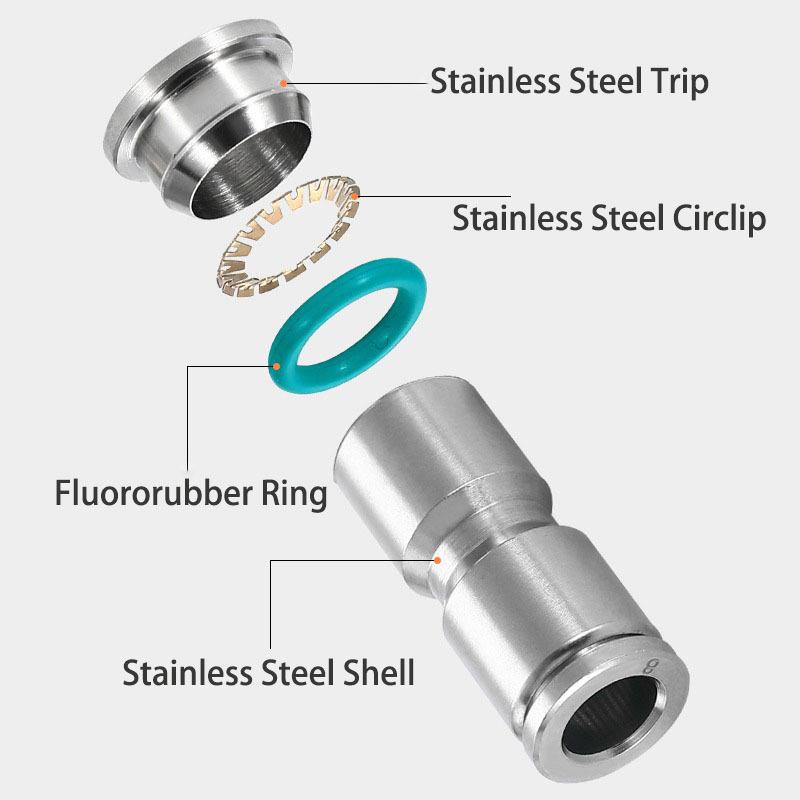 PU PE PV PY PZA SA PM PK PLM 304 stainless steel metal pneumatic quick coupling 4 6 8 10 12 14 16mm push in air Hose connector