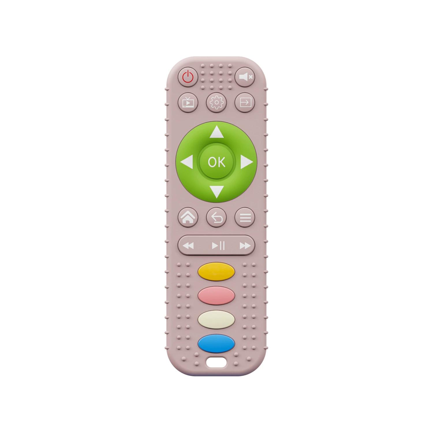 

1 шт. Детский прорезыватель в форме пульта дистанционного управления, Безопасный силикон, Уменьшает кусание, Игрушка для прорезывания зубов, Веселый прорезыватель для жевания Пудровый/Синий/Черный коричневый