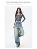 American Vintage Women's Loose Denim Wide-Leg Pants - 2026 Spring Collection, Stylish and Slimming