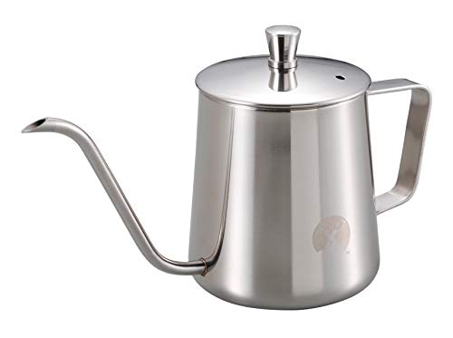 

Captain Stag (CAPTAIN STAG) Coffee Pot, Drip Kettle, Narrow Mouth, 380ml Full Capacity, Made of 18-8 Stainless Steel, Silver, UW-3544, Product Dimensi