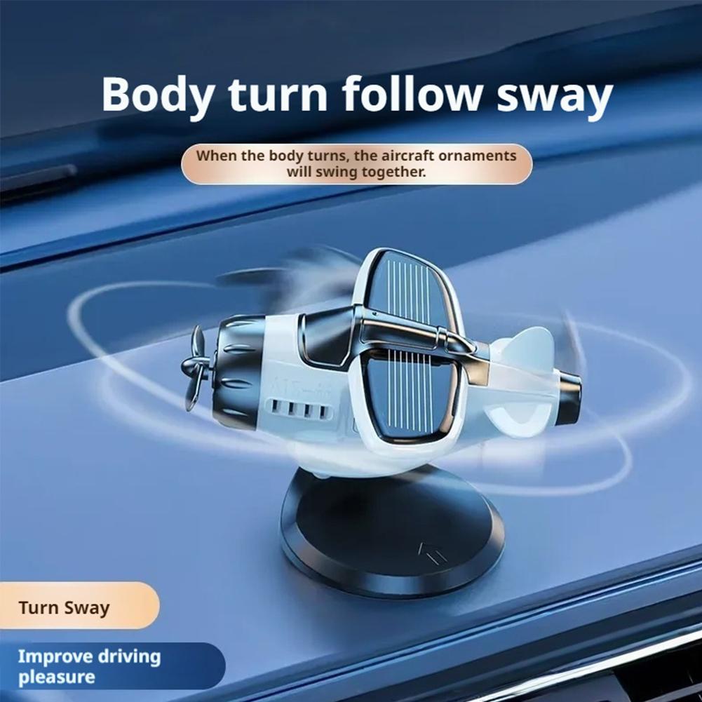 360° Car Solar Airplane Ornaments Car Center Powered Aircraft Interior Decor Ornaments Accessories Car Console A5t3