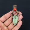 Ruby In Fuchsite, Coral Gemstone Pure Copper Wire Wrapped Handmade Jewelry Pendant Gift