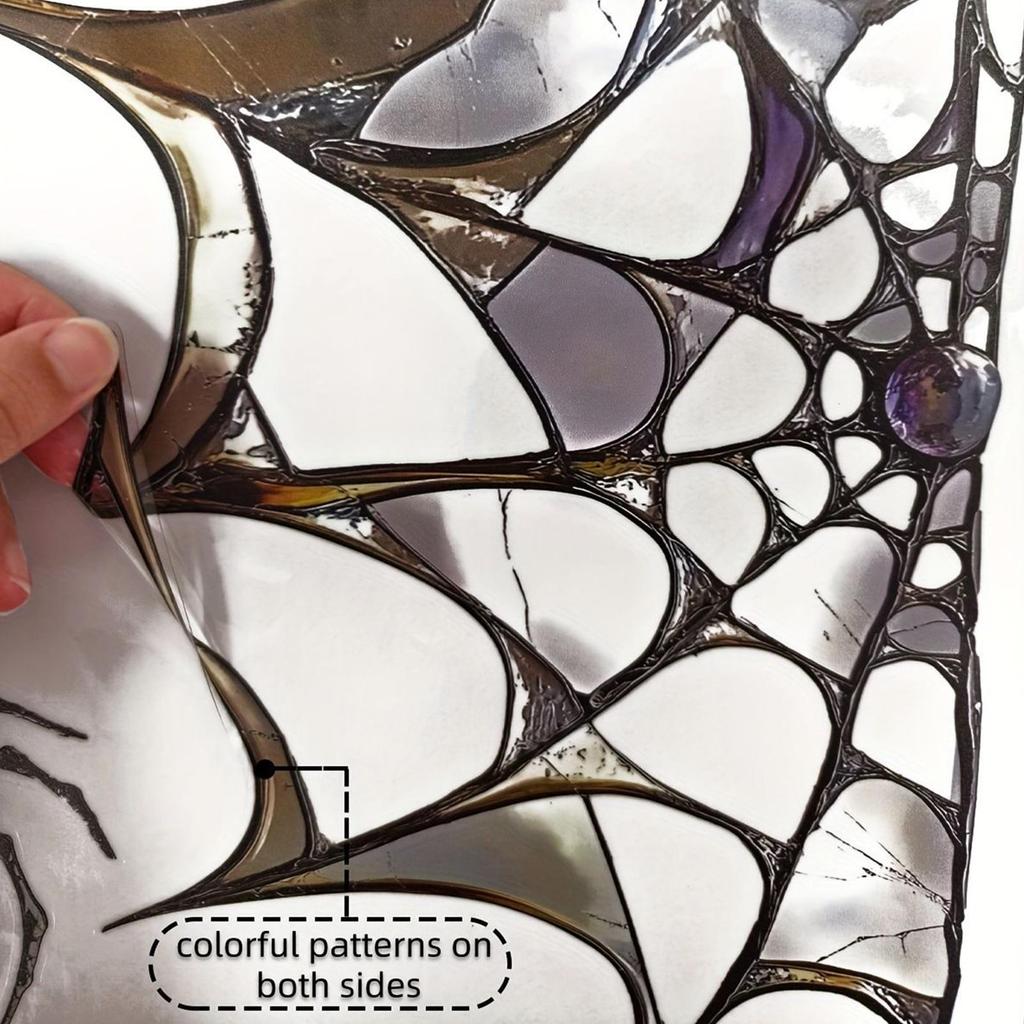 2D Flat Halloween spider web holiday decoration bedroom windowsill stickers double-sided printing visible electrostatic  film