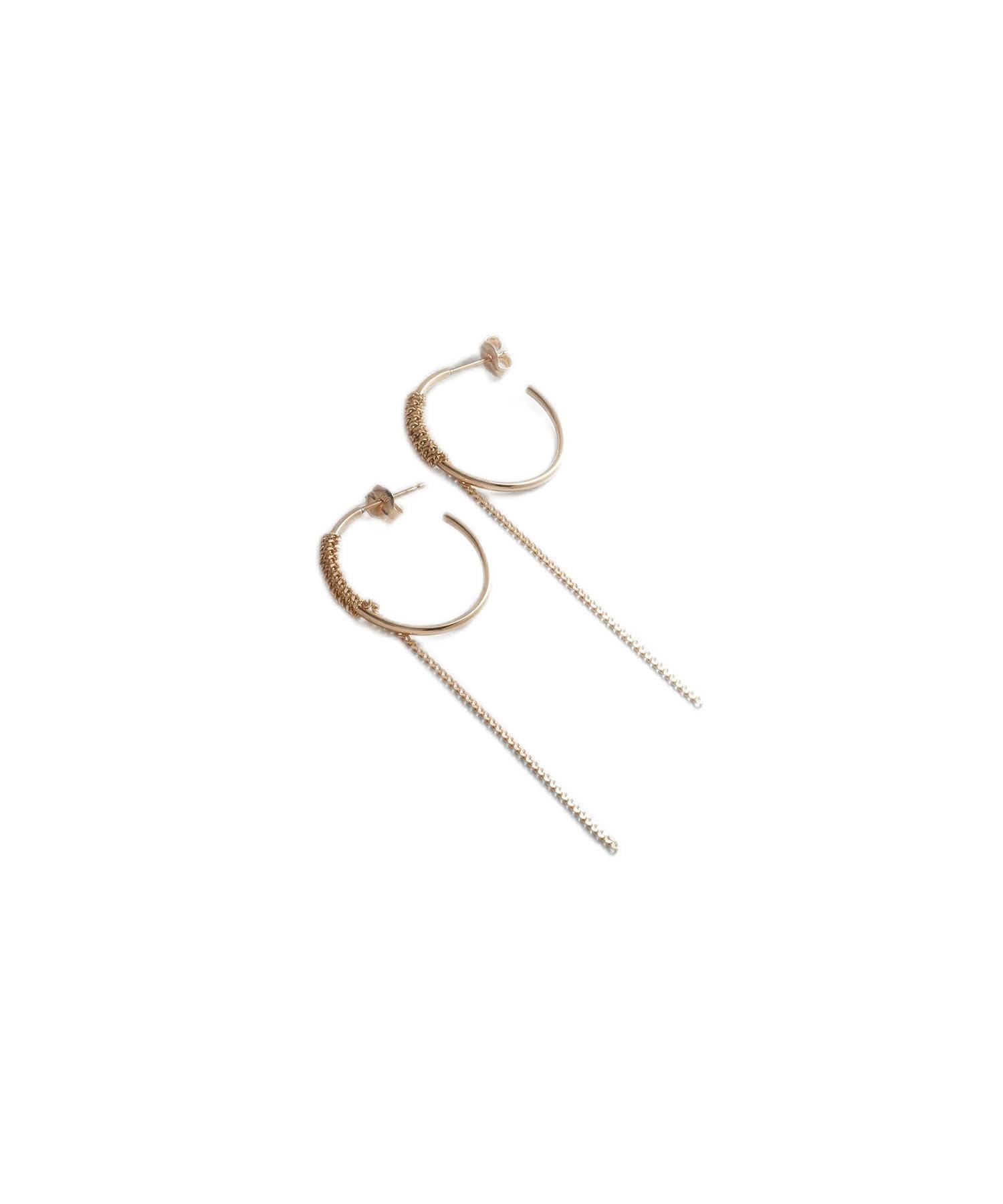 

Сережки K10 Порожні Сережки-кільця з ланцюжком-обмоткою 40576550 Жовте золото 00 [Кокошнік] Жіночі (100)