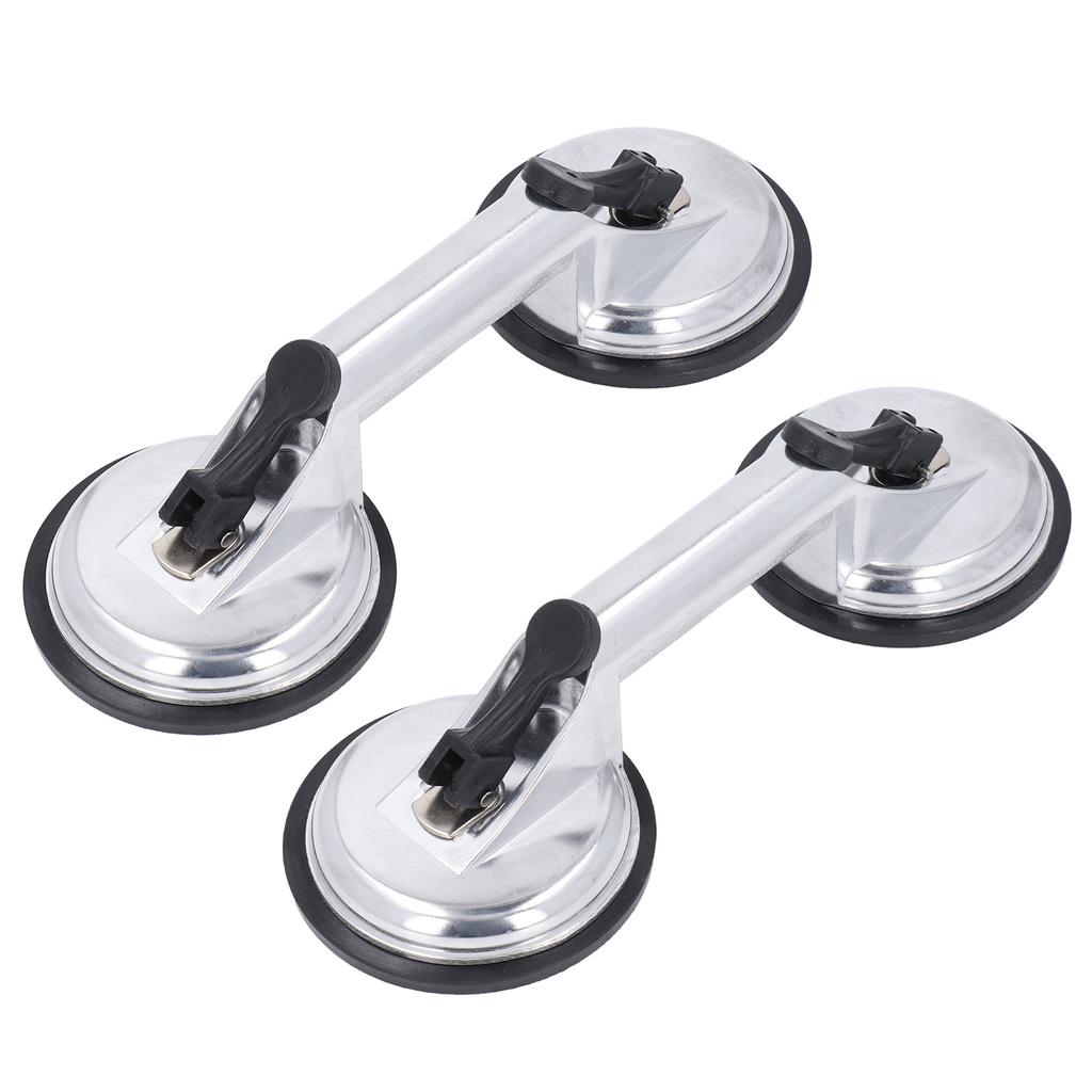 2Pcs Double Handle Suction Cups Plate 100KG Load Capacity Heavy Duty Aluminum Alloy Suction Cups for