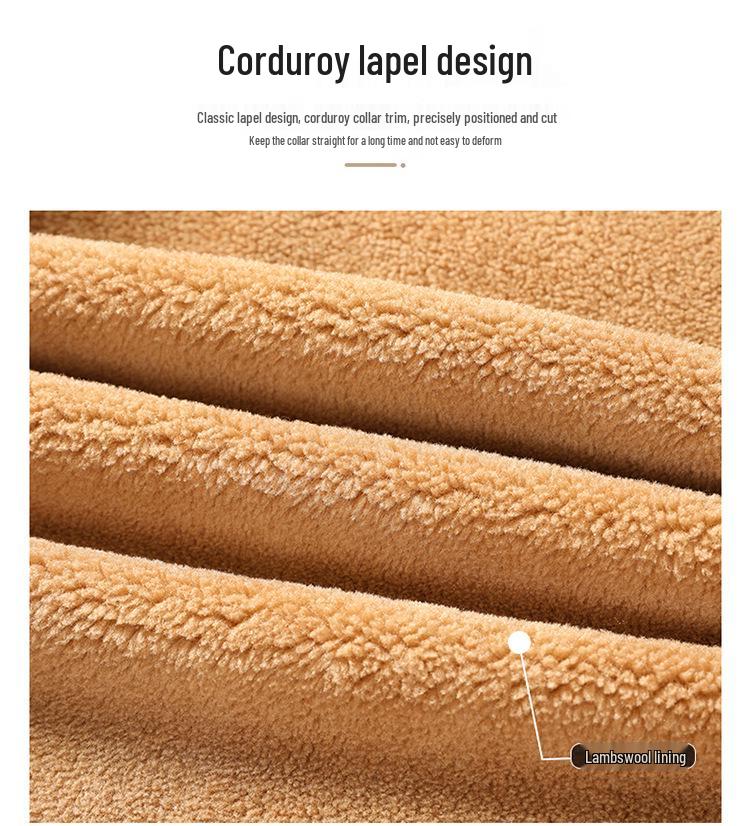 ZH 8027 Men's Retro Corduroy Lambswool Vest - Thickened, Plus Size, Versatile, Casual Workwear Outerwear