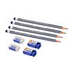 DOMS X1 Pencil Set 50 Pcs HB/2 Extra Super Dark Graphite Pencils With Erasers, Sharpeners & Reusable Sipper for School
