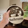 2D Flat Wooden Contemporary Bathroom Sign, 7.87inches Retro Decorative Hanging Ornament, Home Toilet Wall Art /tabletop Decor