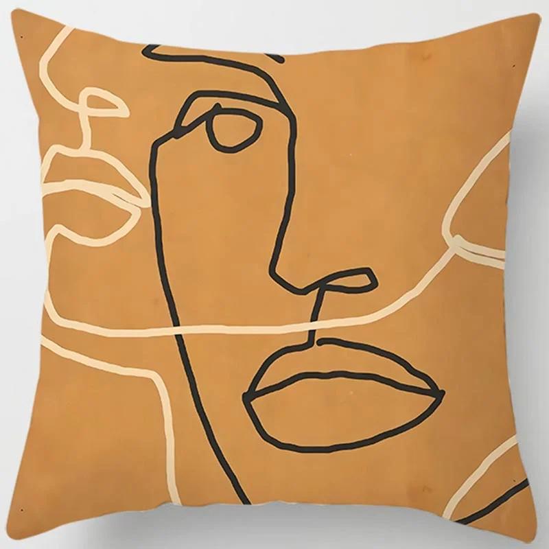 

Коричневая квадратная наволочка с геометрическим принтом, товары для дома, автомобильный диван, наволочка 60x60cm