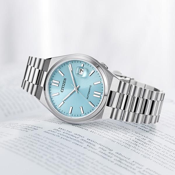 Citizen ME Mechanical Movement Stainless Steel Strap Watch Unisex Blue Dial NJ0151-88M