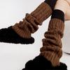 Winter Verdikt Warm Ademend Effen Patroon Beenwarmers Koreaanse Stijl Mode Dik Gebreid Dames Los Veelzijdig Slouch Sokken