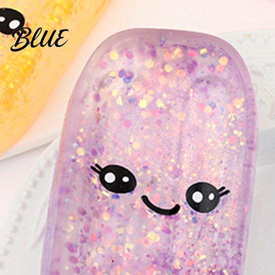 Glitter Ice Stick Toy 1/4Pcs Stress Relief Smiling Cream Squeeze Slow Rising Clear Fidget Decompression Relaxation Tool Sensory