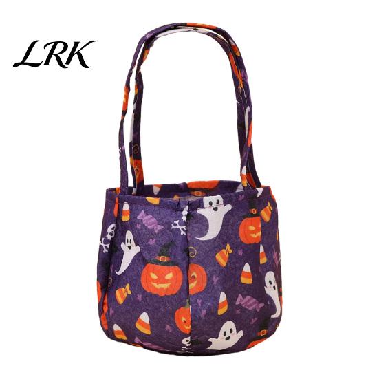 Non-woven Fabric Candy Bag Halloween Bucket for Kids, Non-Woven Trick or Treat Tote Party Favor Basket, Pumpkin Ghost Snack Holder with Handle Favors
