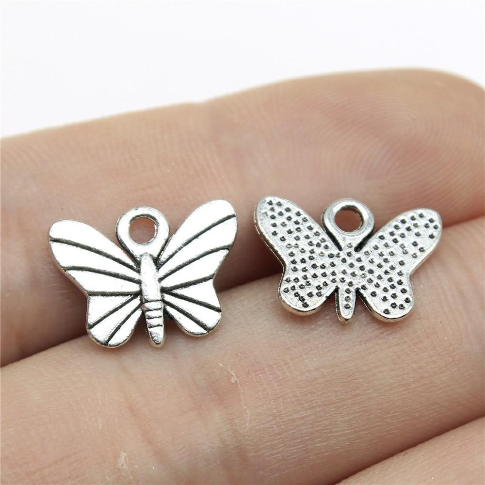 20 Stück Anhänger Schmetterling Antiksilber Farbe Anhänger DIY Basteln Herstellungszubehör Handgemachter Tibetischer Schmuck