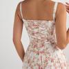 Frauen Y2k Square Neck Lace Trim Langes Kleid Low Cut Ärmelloses Bustier Midi Kleid Ausgehen Spaghetti Träger Sommerkleid