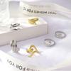 18K Gold-Plated Long Snake-Shaped Titanium Steel Ring Female, Hip-Hop Punk Style Opening Adjustable Ring