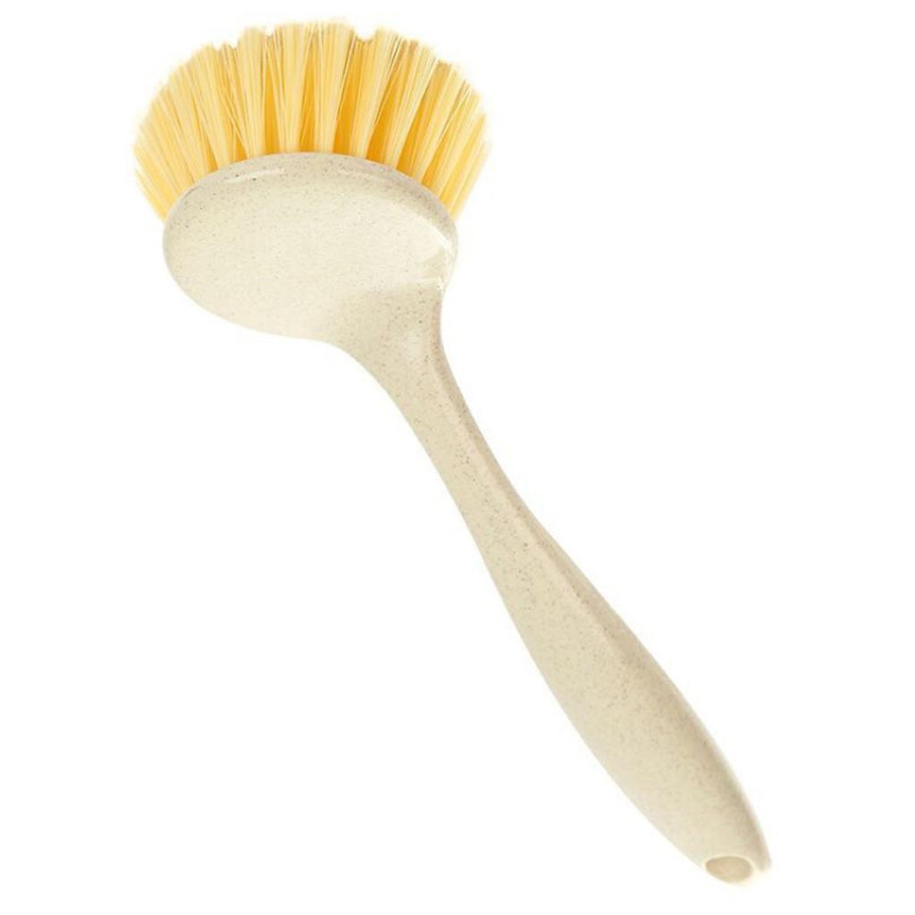 Dish Brush Long Handle Kitchen Scrub Brush Soft Bristles Comfortable Grip Pot Brush Reusable