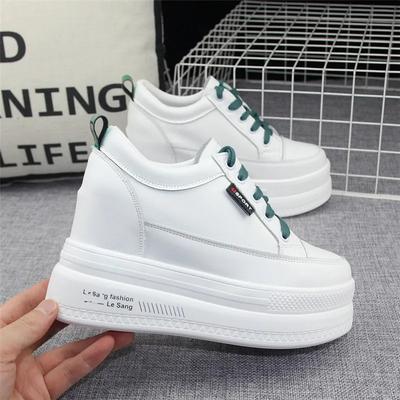 Woman Height Increasing Shoes 10CM Heels Spring Autumn Wedges Breathable Women Sneakers Casual Platform Trainers White Shoes