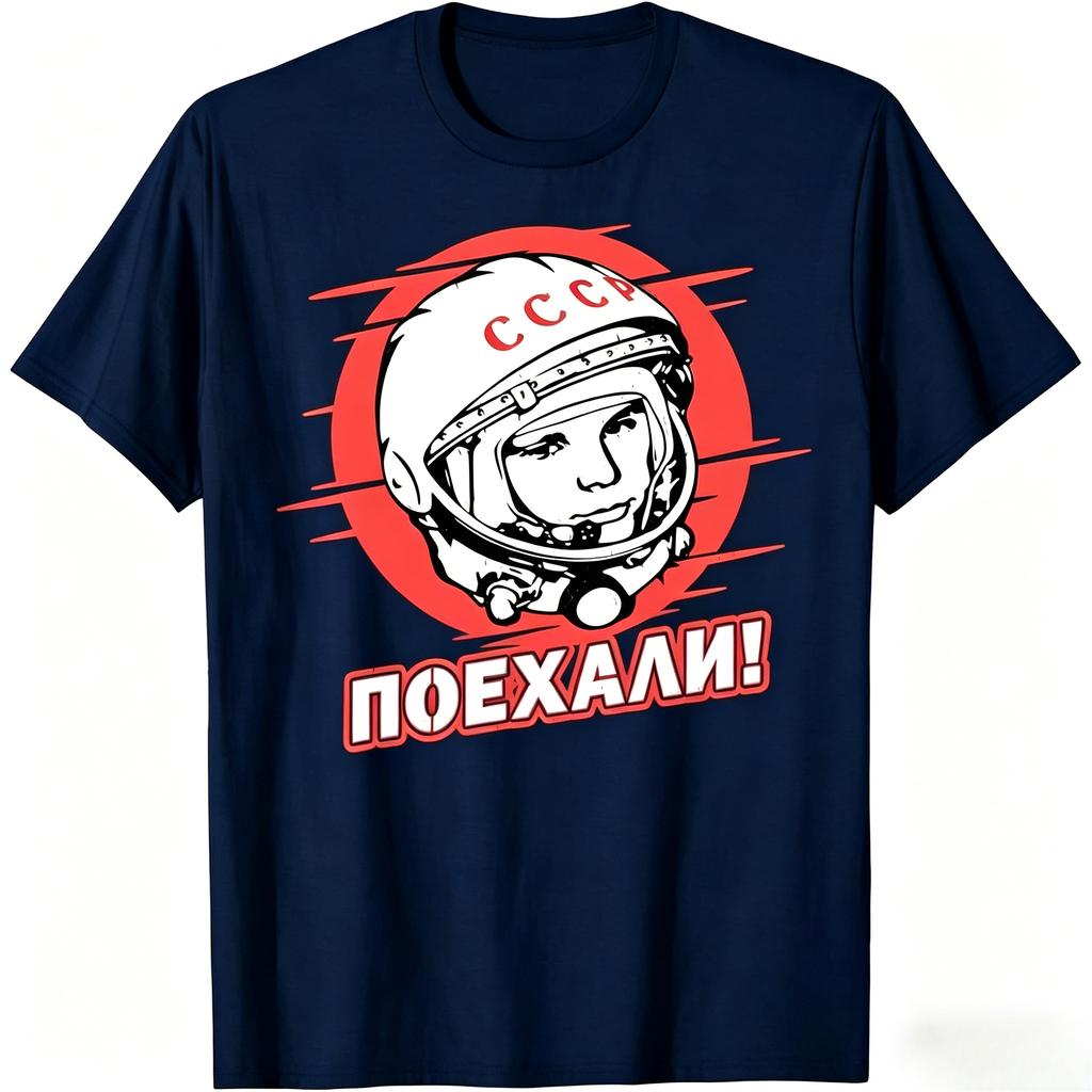 Gagarin Yuri Astronaut USSR Russian Space Soviet TShirt Casual Fashion Harajuku Cotton Women Unisexs Clothing  Summer T Shirt