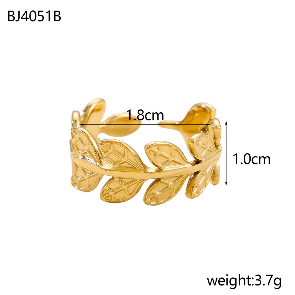 CARLIDANA New Gold-Plated Stainless Steel With Pearl Rings Jewelry Women Zircon Flower Butterfly Leaf Rings Adjustable Fashion