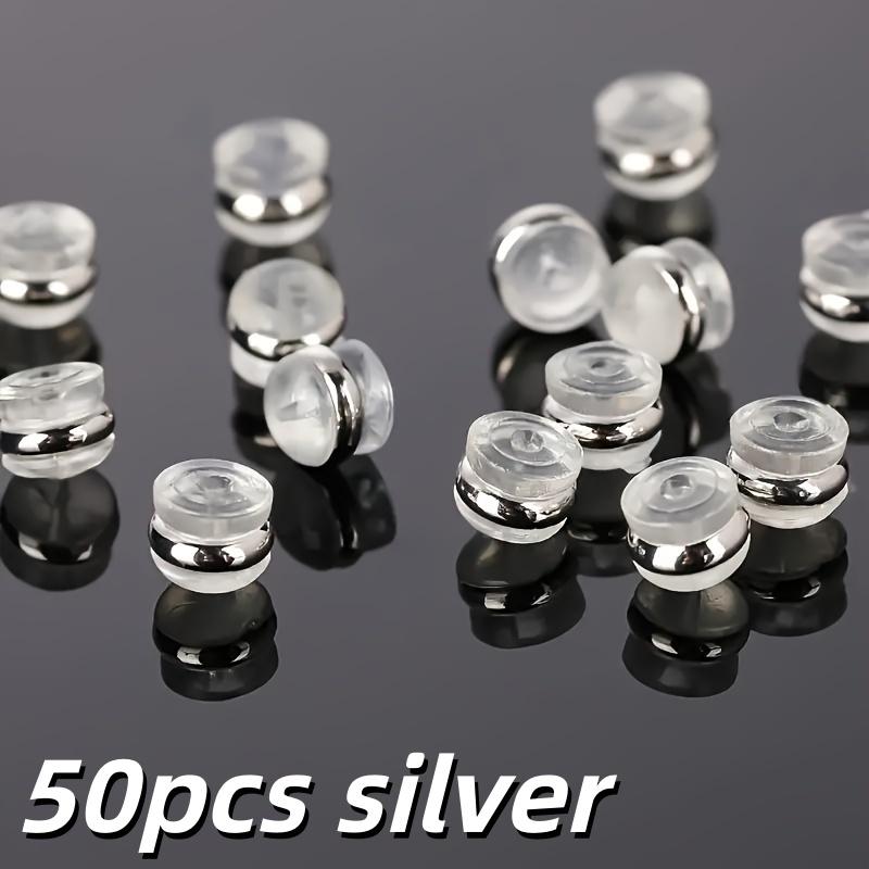 

50 earring back clips, suitable for earrings/drooping ears, securely locked earring back clips suitable for heavy earring lifter 50pcs серебряный